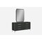 Homeroots 67 X 20 X 32 Clear Glass Or Stainless Steel Double Dresser Extension 370702 - alternate 1