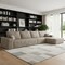 Homeroots 135" Camel Corduroy Modular Compression Foam Sofa With Toss Pillows 712972 - alternate 4