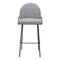 Homeroots Set of Two 30" Light Gray And Black Shearling And Steel Bar Height Bar Chairs 555693 - alternate 6