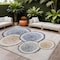 Homeroots 9' X 12' Beige Blue and Gold Faux Bois Washable Non Skid Indoor Outdoor Area Rug 564399 - alternate 1
