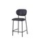 Homeroots Set of Two 26" Black Faux Leather and Metal Counter Height Bar Chairs, 2PK 716226 - alternate 1