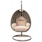 Leisuremod Beige Wicker Hanging Egg Swing Chair with Beige Cushions ESCBG-40BG - alternate 8