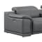 Homeroots Battleship Gray Leather Modular L Shaped Seven Piece Corner Sectional With Console 643897 - alternate 3