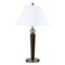 Homeroots 29" Nickel Metal Two Light Geometric USB Table Lamp With White Empire Shade 524759 - alternate 3