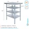 Amgood 30in D x 24in L Stainless Steel Table, Three Undershelves AMG WT-3024-3SH-Z - alternate 4
