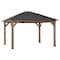 Sunjoy 11ft x 13ft  Grayden Wood Gazebo , Outdoor Patio Solar Powered Hardtop Gazebo, One-Tier Metal Roof A102005891 - alternate 1