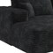 Homeroots 135" Black Corduroy Modular Compression Foam Sofa With Toss Pillows 712967 - alternate 4
