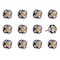 Homeroots Set of Twelve Blue White And Gold Geometric Ceramic Drawer Pull Knobs, 12PK 321667 - alternate 4