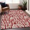 Homeroots 5' X 8' Red And Ivory Abstract Washable Indoor Outdoor Area Rug 602516 - alternate 7