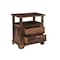 Homeroots 27" Dark Brown Solid Wood Two Drawer Nightstand 521189 - alternate 4