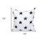 Homeroots 16" White and Blue Star Cotton Throw Pillow 529261 - alternate 4