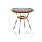 Flash Furniture Lourdes French Bistro 31.5in. Tbl, Navy and White PE Rattan, Glass Top, Bamboo Print Aluminum Frame SDA-AD641012-80-NVYWH-NAT-GG - alternate 7