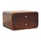 Homeroots 10" Brown Solid Wood Two Drawer Nightstand 653816 - alternate 15