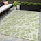 Homeroots 5' X 8' Green and White Abstract Washable Non Skid Indoor Outdoor Area Rug 559626 - alternate 1