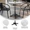 Flash Furniture 31.25" RD Outdoor Tabletop, White Faux Marble, Seamless Surface Technology, 22.75x22.75 Black Base ST-RD31-WHMAR-SDAT2222-GG - alternate 5