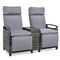 Homeroots 24" Gray Metal Outdoor Accent Chair with Storage with Gray Cushion 625688 - alternate 1