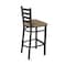 Holland Bar Stool Co 30" Stationary Bar Stool, Black Wrinkle, Canter Thatch Seat 40030BW001 - alternate 3