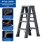 Wrightmaster 3.8 ft. Aluminum Step Ladder, 7 ft. Reach with Double-Reinforced Pedal, 300 lb. Capacity ZoroHRZJ4B - alternate 6