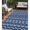 Homeroots 5' X 8' Navy Blue And Ivory Moroccan Washable Indoor Outdoor Area Rug 594335 - alternate 1
