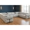 Homeroots Light Gray Italian Leather Power Reclining U Shaped Ten Piece Corner Sectional With Console 634689 - alternate 5