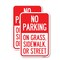 Signmission No Parking on Grass Sidewalk or Street, 18'' X 24'' 2 Signs, Heavy Gauge Aluminum, 2PK A-1824-2PACK-23697 - alternate 1