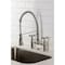 Kingston Brass Double-Handle Deck-Mount Pre-Rinse Bridge Kitchen Faucet, Polished Nickel GS1276BEX - alternate 3