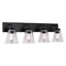 Vaxcel Lowell 4-Light Vanity Light, Matte Black, Clear Glass, 30-In. Wide W0590 - alternate 1