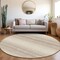 Homeroots 8' Ivory And Beige Round Abstract Washable Indoor Outdoor Area Rug 599972 - alternate 5
