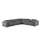 Homeroots Gray Italian Leather Modular L Shaped Seven Piece Corner Sectional With Console 534866 - alternate 9