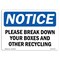 Signmission Please Break Down Your Boxes And Other Recycling , 10 Inch X 7 Inch, Decal OS-NS-D-710-L-17339 - alternate 1