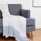 Homeroots 47" X 60" Blue and Ivory Cotton Woven Striped Throw Blanket with Fringe 548874 - alternate 6