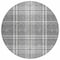 Homeroots 8' Gray Black And Ivory Round Plaid Washable Indoor Outdoor Area Rug 596341 - alternate 6