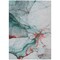 Homeroots 5' X 8' Teal Blue And Terra Cotta Abstract Washable Indoor Outdoor Area Rug 617879 - alternate 3