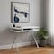 Homeroots 32" White and Silver Computer Desk 333371 - alternate 4