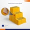 4Dock Polyethylene Step Stool - 3 Steps, 500 lbs Load Capacity, 29.1 in Overall Height, PE, Yellow ST003 - alternate 3