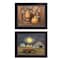Homeroots Set Of Two Pumpkin Space Harvest Black Framed Print Kitchen Wall Art, 2PK 405771 - alternate 1