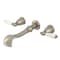 Kingston Brass Two-Handle Wall Mount Tub Faucet, Brushed Nickel KS5028PL - alternate 1