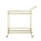 Homeroots 33" Gold And White Iron and Glass Rolling Bar Cart 551672 - alternate 7