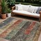 Homeroots 9' X 12' Fern Green Black And Terra Cotta Striped Washable Indoor Outdoor Area Rug 605983 - alternate 1