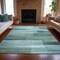 Homeroots 8' X 10' Teal Blue And Ivory Striped Washable Indoor Outdoor Area Rug 631002 - alternate 5