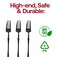 Smarty Had A Party Solid Black Moderno Disposable Plastic Dessert Forks, 240PK 9340BK-SF-CASE - alternate 5