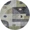 Homeroots 8' Artichoke Green Gray And Charcoal Round Geometric Washable Indoor Outdoor Area Rug 604392 - alternate 9