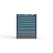 Strong Hold 8 drawer cabinet - (5x 2ft, 3x 4ft) - Blue accents - E-Lock w/ Tracking S3036-PPTAS-0802FS - alternate 1