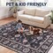 Jonathan Y Arabella Vintage Floral Border Non-Slip Machine-Washable Dark Gray/Multi 9 ft. x 12 ft. Area Rug VOR107G-9 - alternate 7
