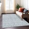 Homeroots 9' X 12' Denim Blue And Ivory Damask Washable Indoor Outdoor Area Rug 595137 - alternate 5