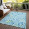 Homeroots 9' X 12' Sky Blue Green And Ivory Striped Washable Indoor Outdoor Area Rug 600928 - alternate 8