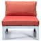 Leisuremod Chelsea 6-Piece Patio Sectional Weathered Grey Aluminum With Orange Cushions CSWGR-6OR - alternate 8
