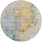 Homeroots 8' Linen Teal Blue And Copper Round Abstract Washable Indoor Outdoor Area Rug 605520 - alternate 6