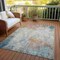 Homeroots 10' X 14' Teal Blue Abstract Washable Indoor Outdoor Area Rug 607733 - alternate 7