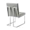 Homeroots Set of Two Tufted Light Gray and Silver Metallic Upholstered Faux Leather Dining Side Chairs 543549 - alternate 8